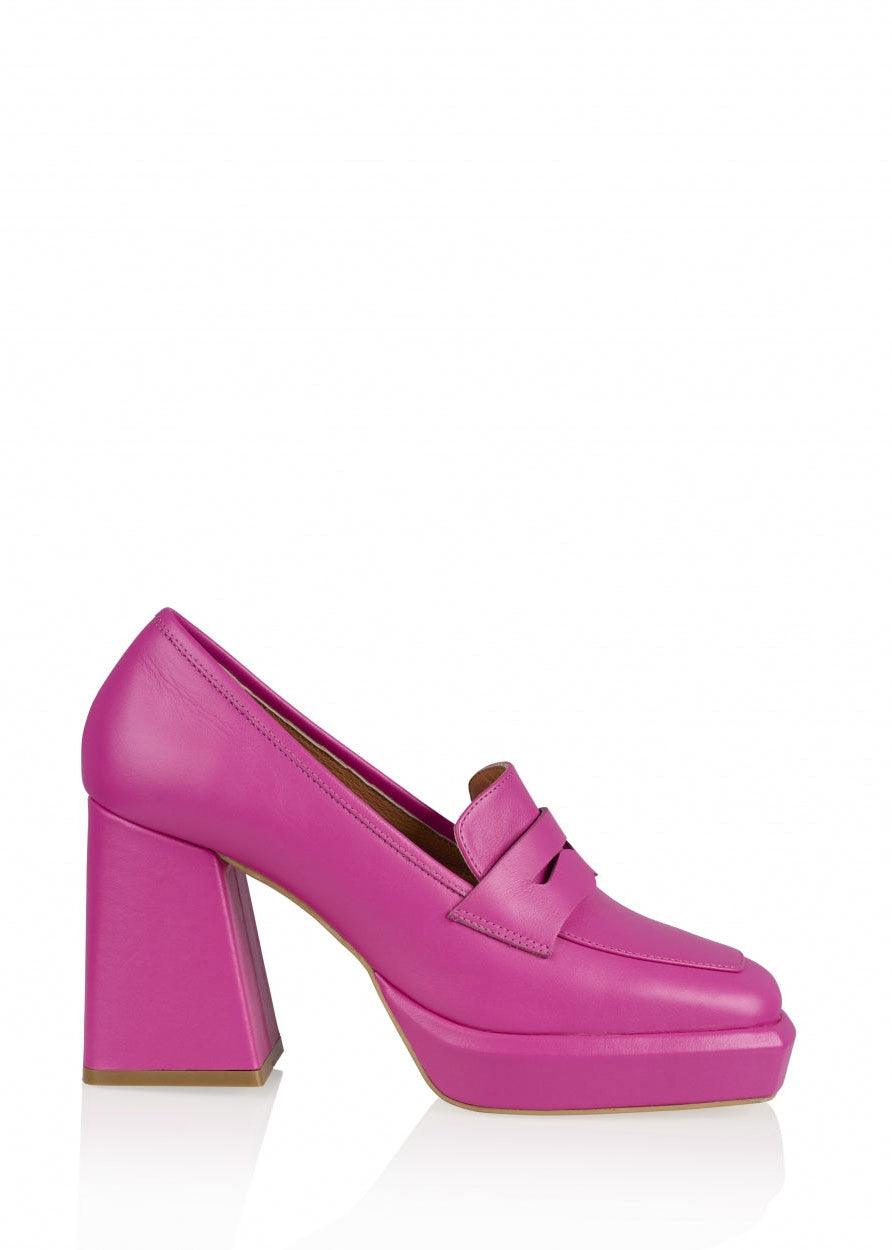 Pink sales platform loafers