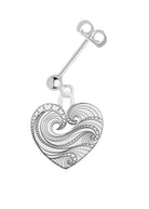 Wave Heart Single Earring - Domino Style