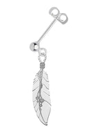 Feather Single Earring - Domino Style