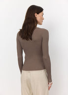 Nona Long-Sleeved Top - Brown - Domino Style