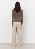 Nona Long-Sleeved Top - Brown - Domino Style