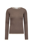 Nona Long-Sleeved Top - Brown - Domino Style