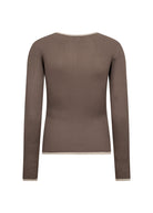 Nona Long-Sleeved Top - Brown - Domino Style