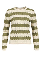 OBJEBBA Striped Knit Pullover - Domino Style