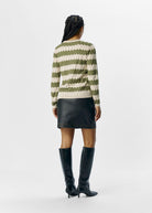 OBJEBBA Striped Knit Pullover - Domino Style