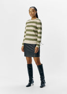 OBJEBBA Striped Knit Pullover - Domino Style