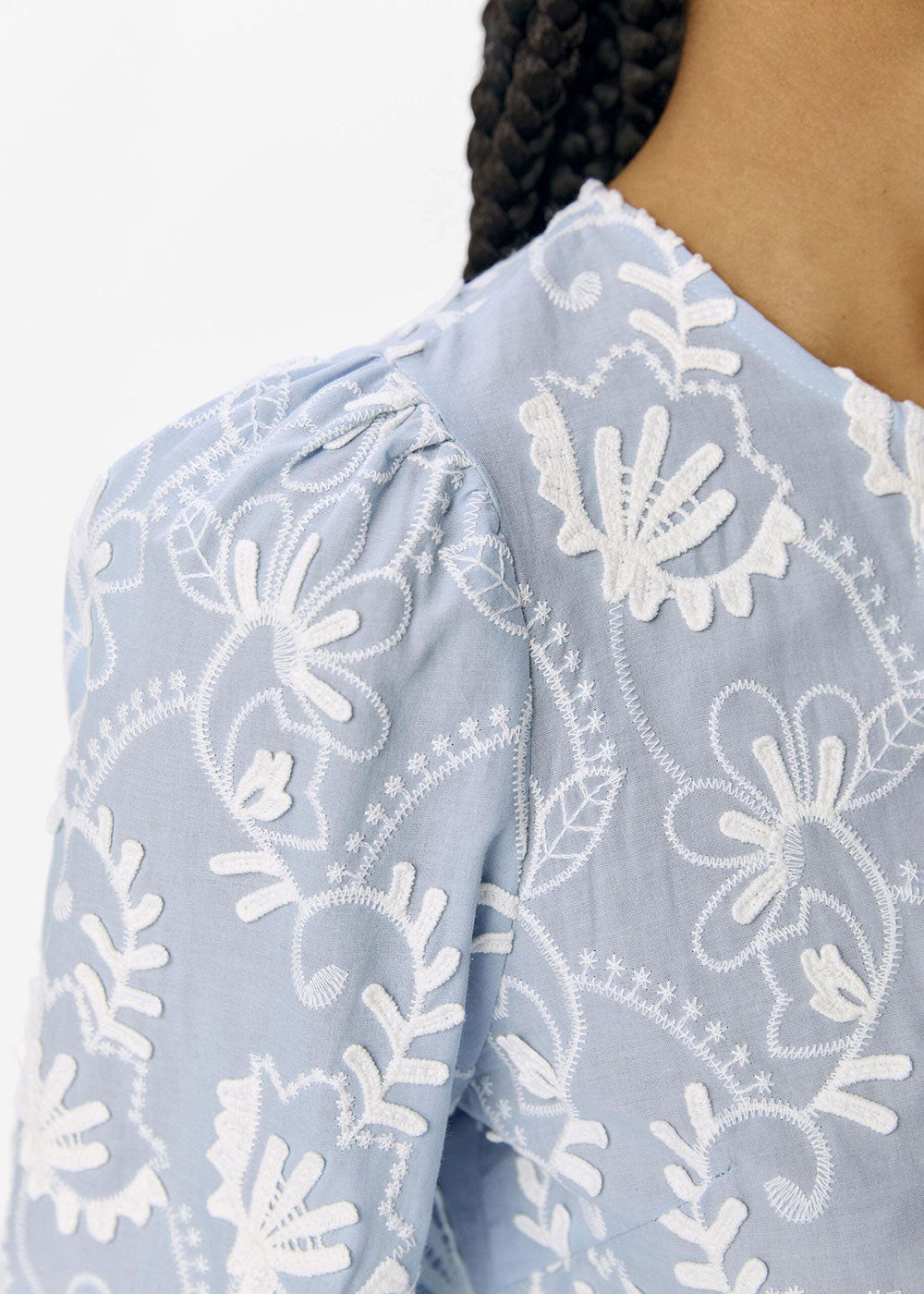 Detailed Blouse - Kentucky Blue - Domino Style