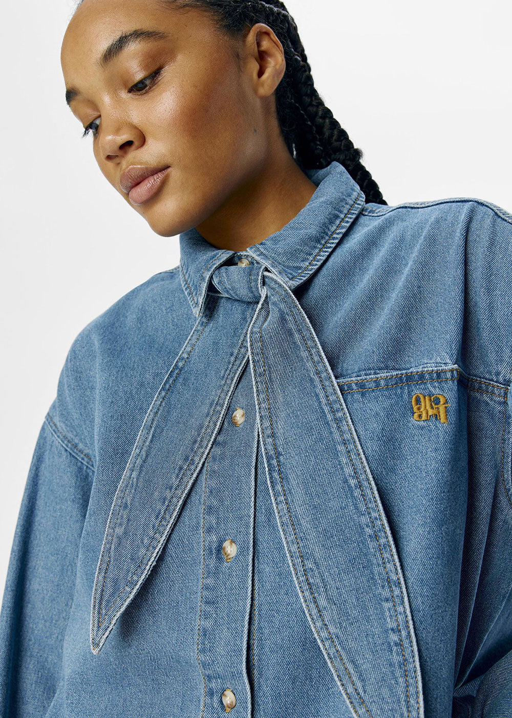 Oversized Denim Shirt - Domino Style