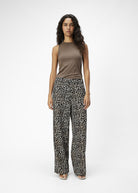 Leopard Print Wide-Leg Trousers - Domino Style