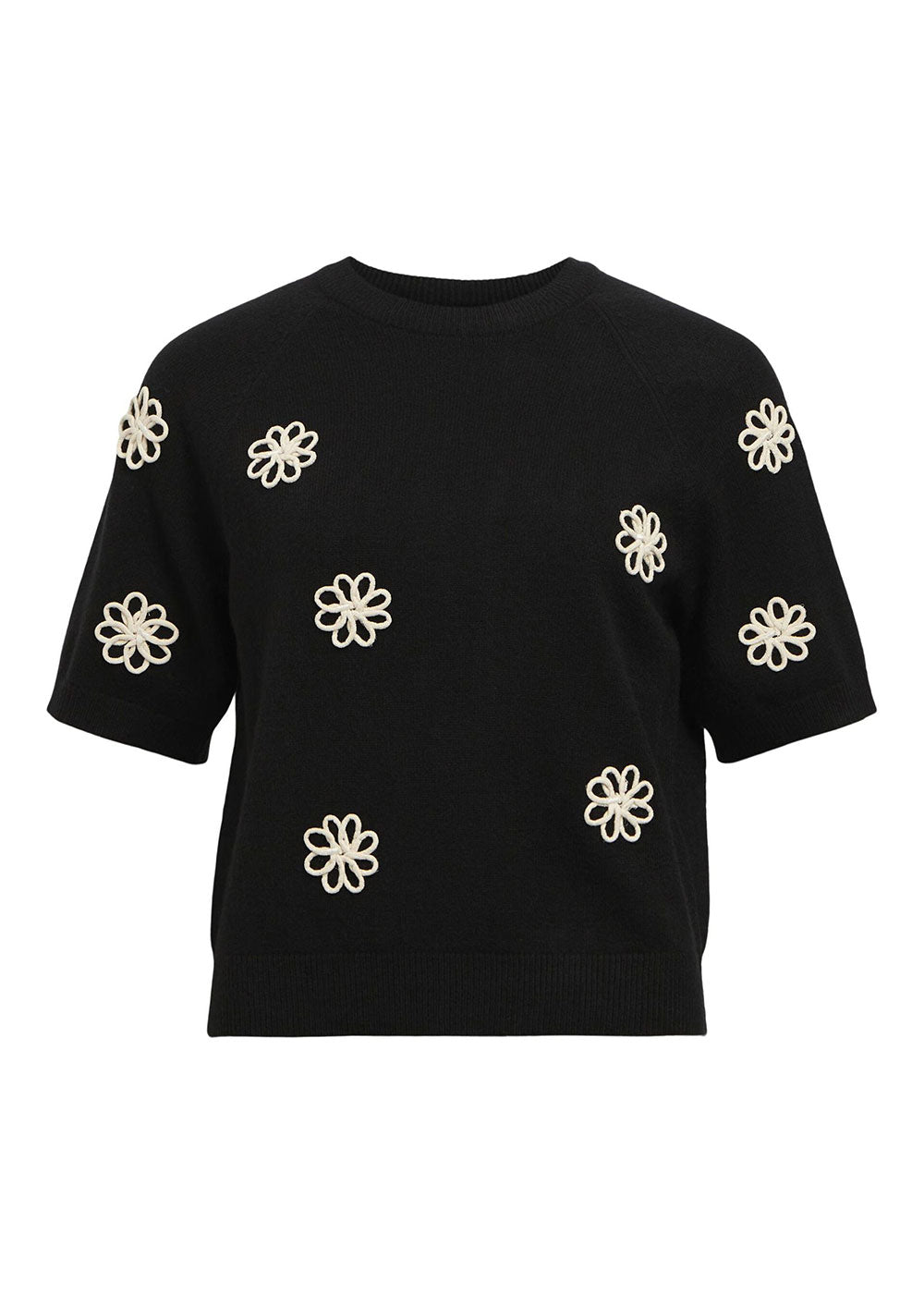 OBJLANEY Short Sleeve Pullover - Black - Domino Style