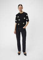 OBJLANEY Short Sleeve Pullover - Black - Domino Style