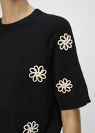 OBJLANEY Short Sleeve Pullover - Black - Domino Style