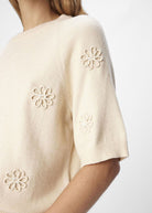 OBJLANEY Short Sleeve Pullover - Sandshell - Domino Style