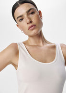 OBJLEENA U-Neck Vest Top - White - Domino Style