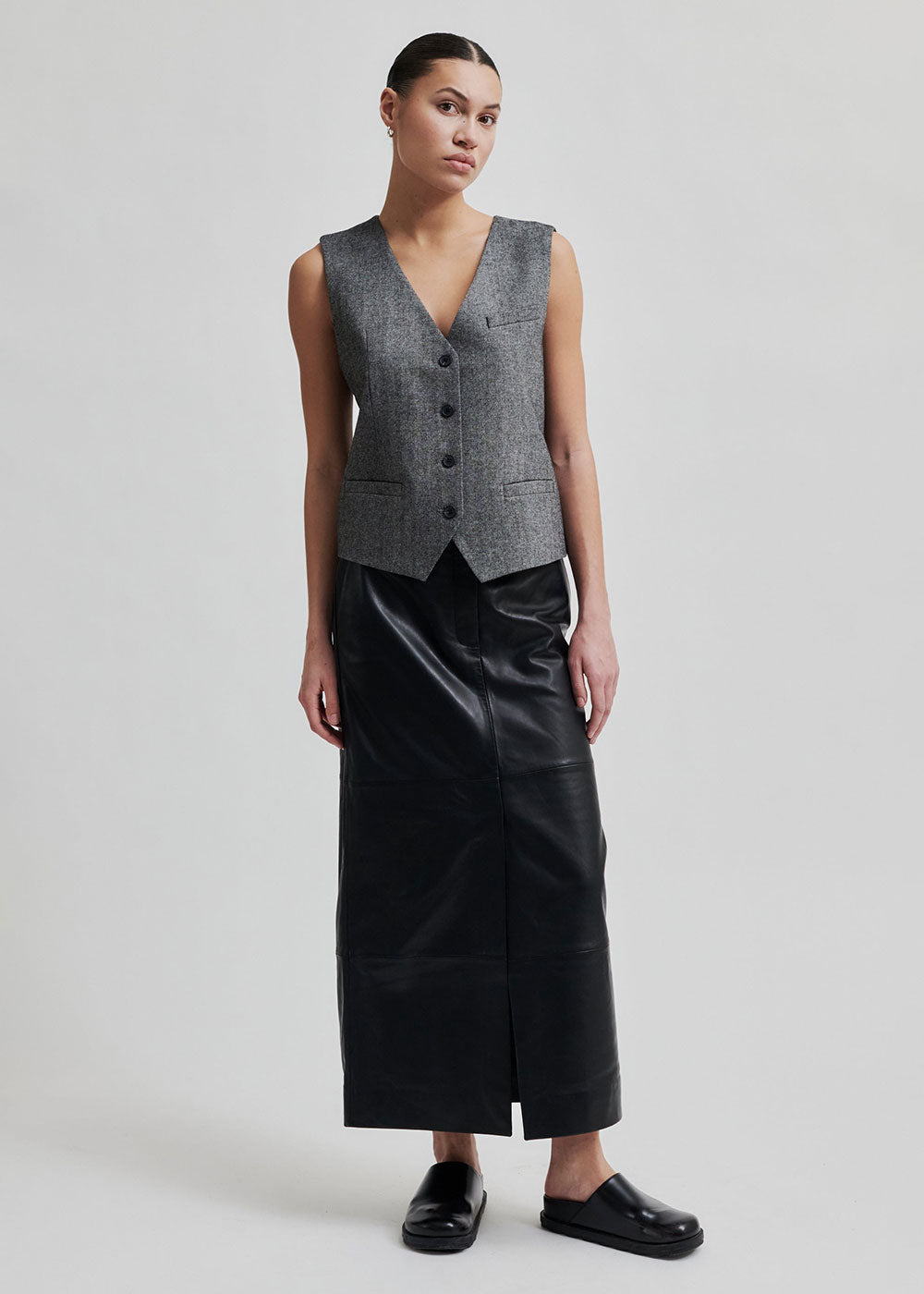 Letho Leather Maxi Skirt - Domino Style