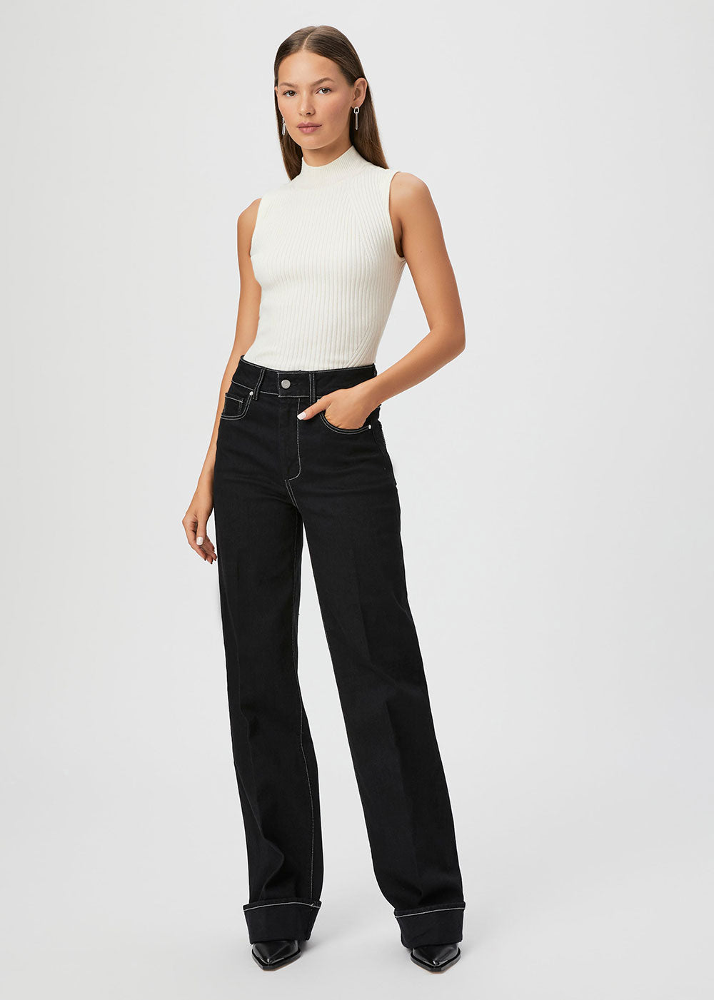 Sasha 34" Wide Leg Jeans - Domino Style