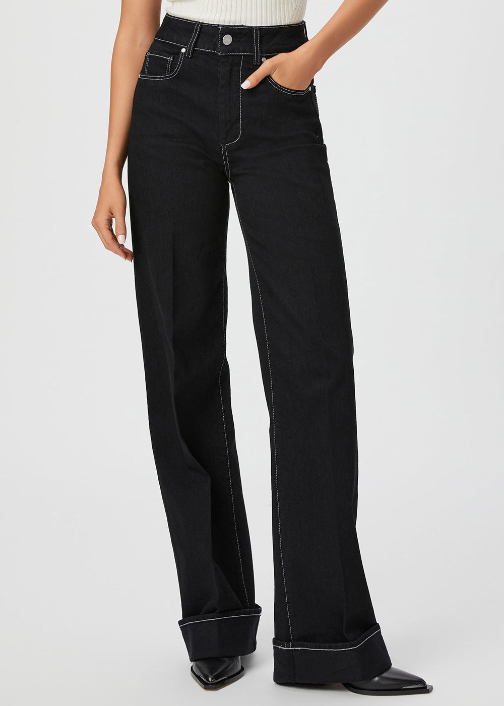 Sasha 34" Wide Leg Jeans - Domino Style