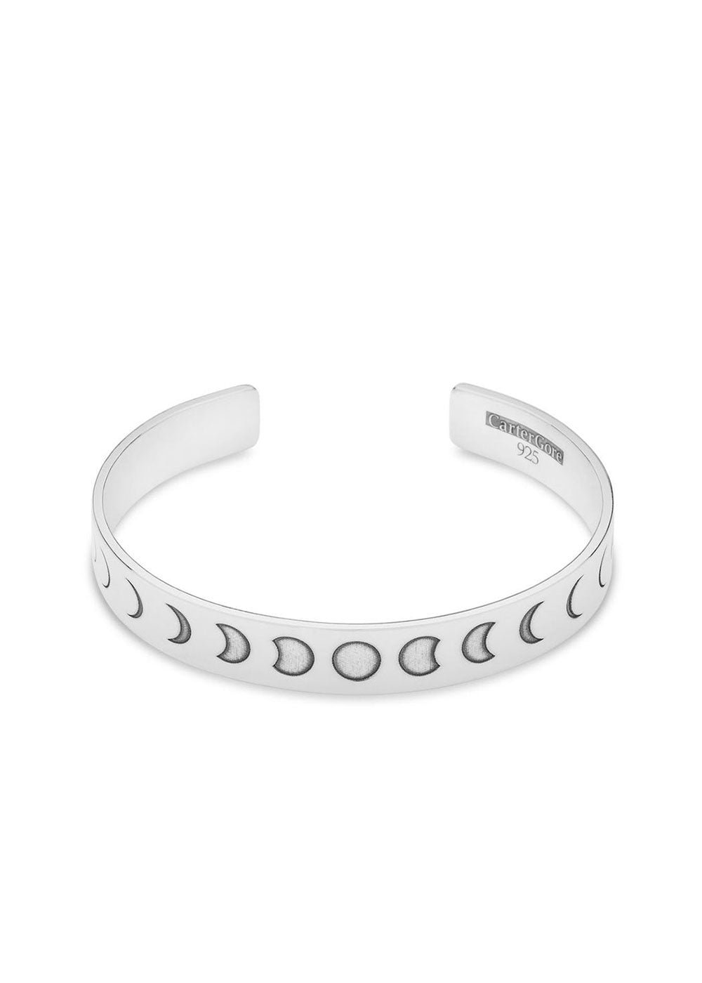 Luna Phases Engraved Bangle - Small - Domino Style