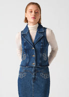 Embroidered Mia Waistcoat - Domino Style