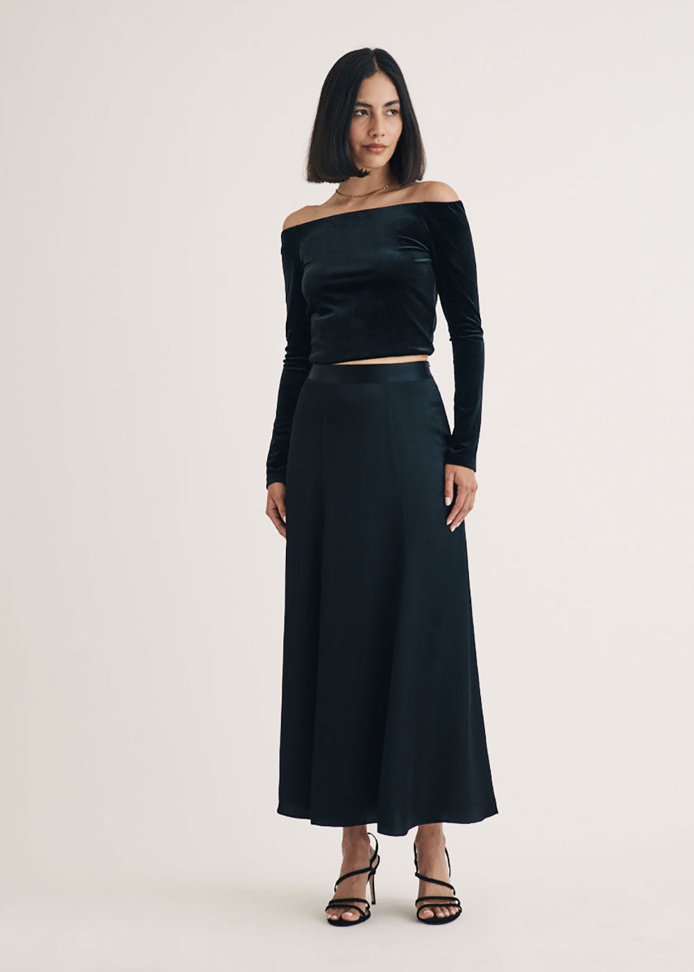 Black Milo Midi Skirt - Domino Style