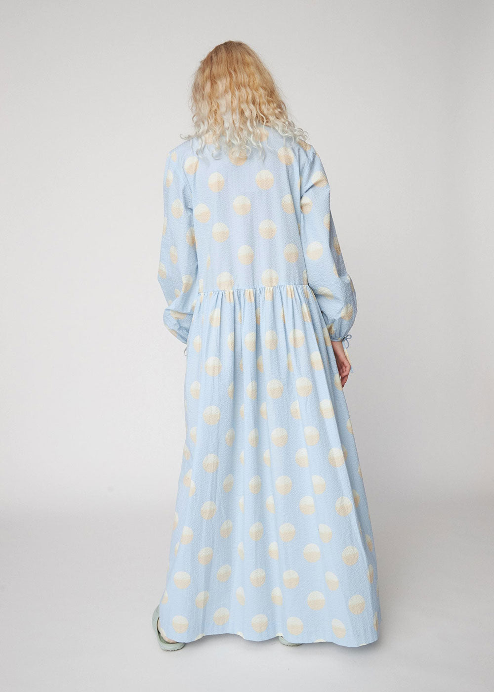 Big Dot Maxi Dress - Light Blue - Domino Style