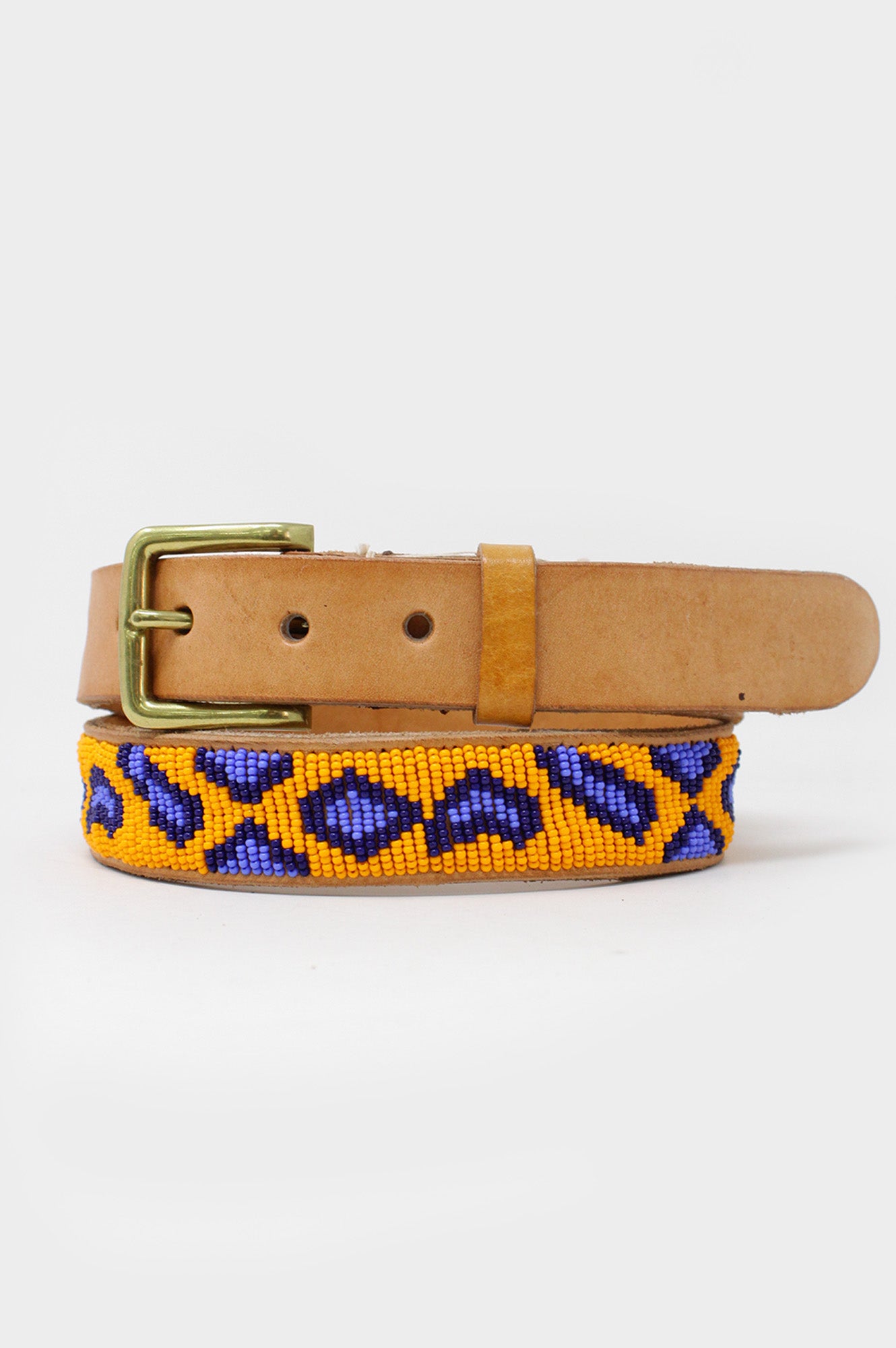 Fully Beaded Cheetah Belt - Orange - Domino Style