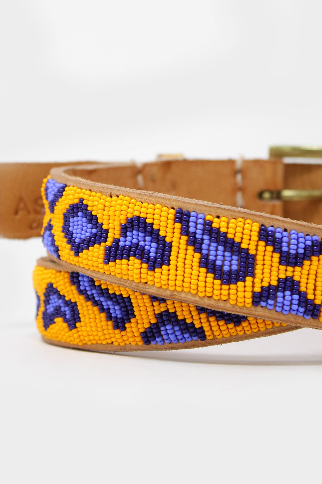 Fully Beaded Cheetah Belt - Orange - Domino Style