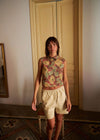 Cropped Shirt Top - Wild Flowers