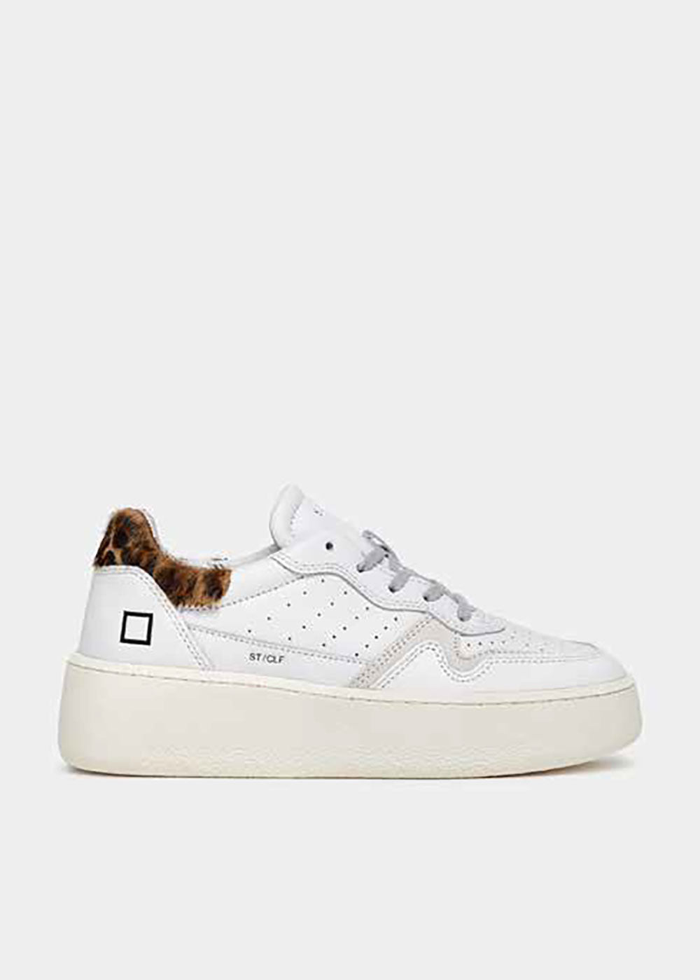 Step Calf Sneakers - White Leopard - Domino Style