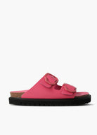 Galia Leather Sandals - Fuchsia - Domino Style