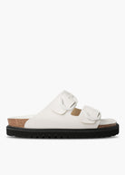 Galia Leather Sandals - White - Domino Style