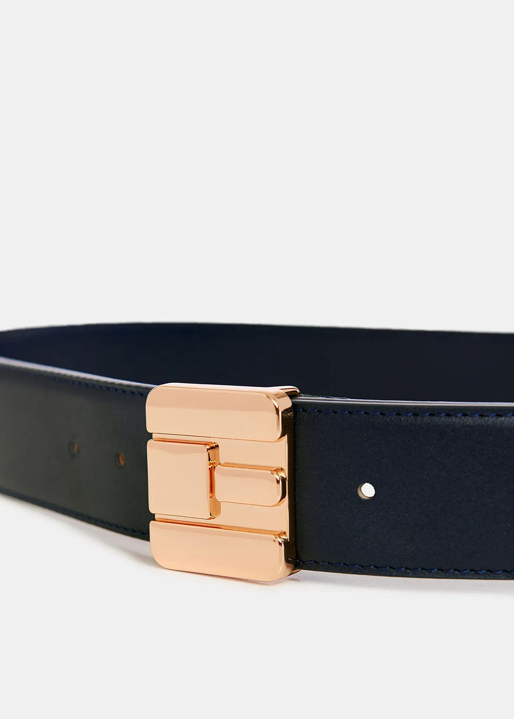 Gelt Leather Belt - Navy - Domino Style