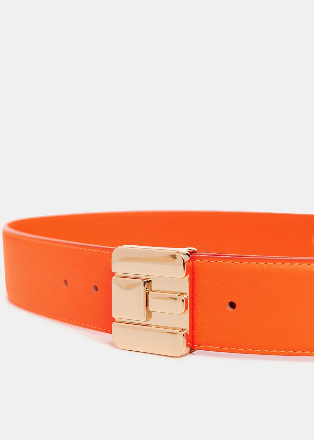 Gelt Leather Belt - Orange - Domino Style