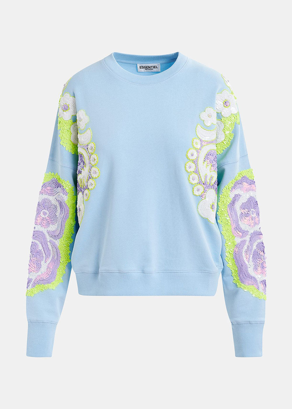 Hecrazy Sequin Sweatshirt - Aqua - Domino Style