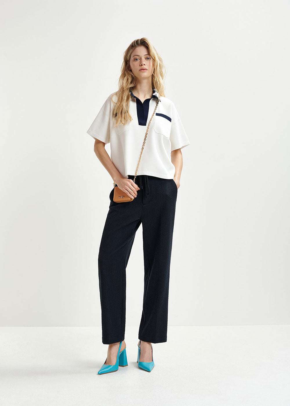 Hoiseau Polo Shirt Top - Domino Style