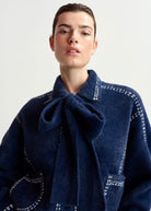 Hoops Contrast Stitch Knit - Dark Blue - Domino Style