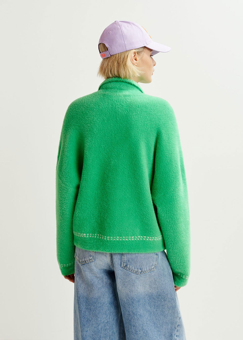 Hoops Contrast Stitch Knit - Green - Domino Style