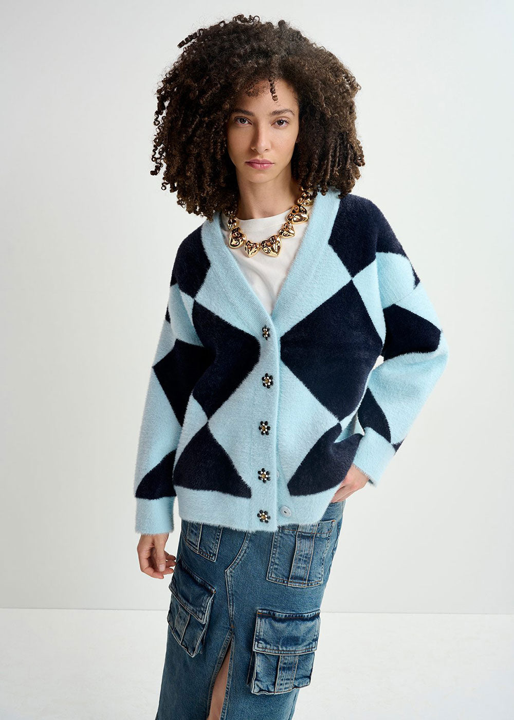 How Cardigan - Blue - Domino Style