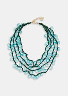 Humoristic Layered Necklace - Blue Green - Domino Style