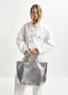 Hurry Shopper Bag - Silver - Domino Style