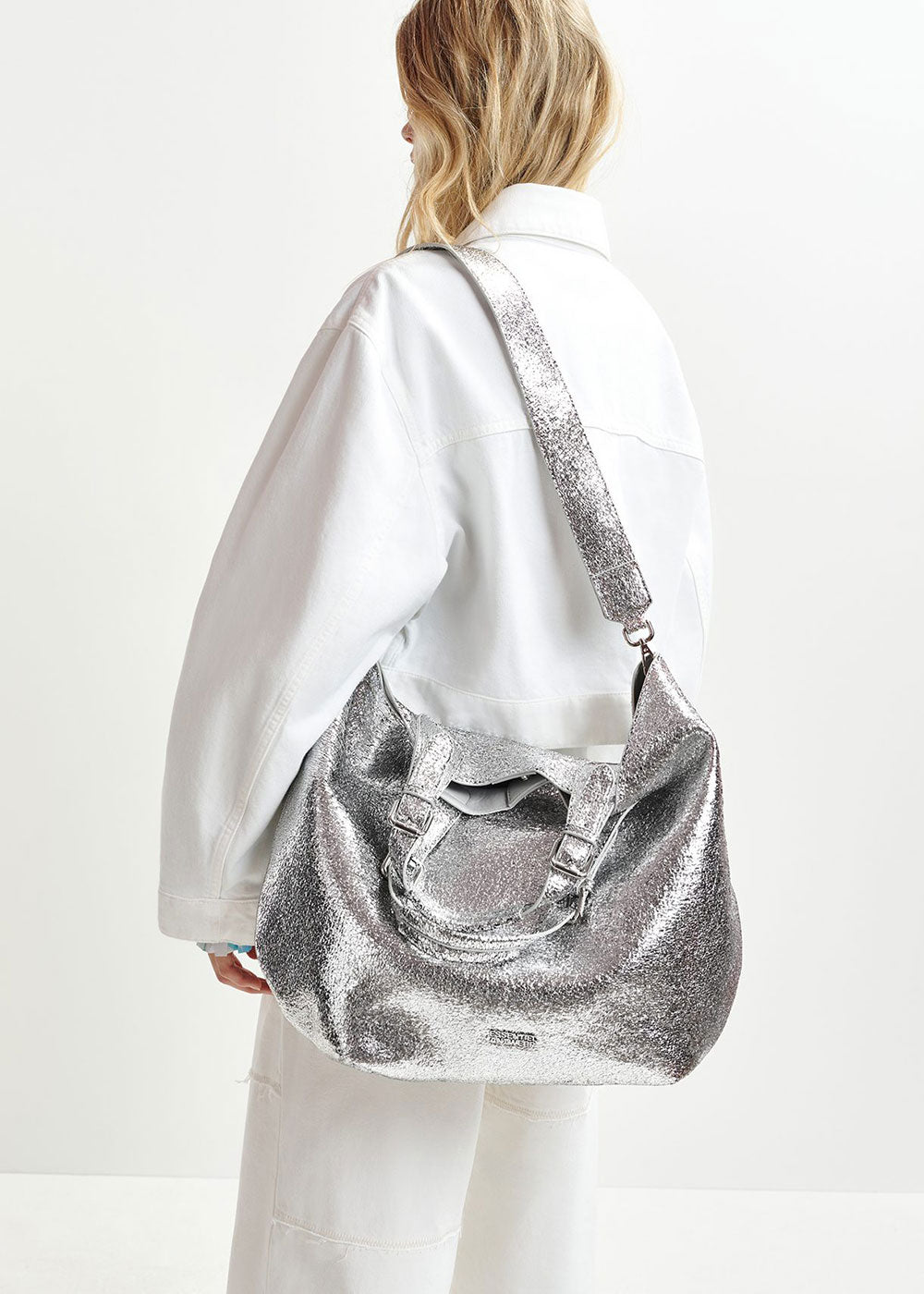 Hurry Shopper Bag - Silver - Domino Style