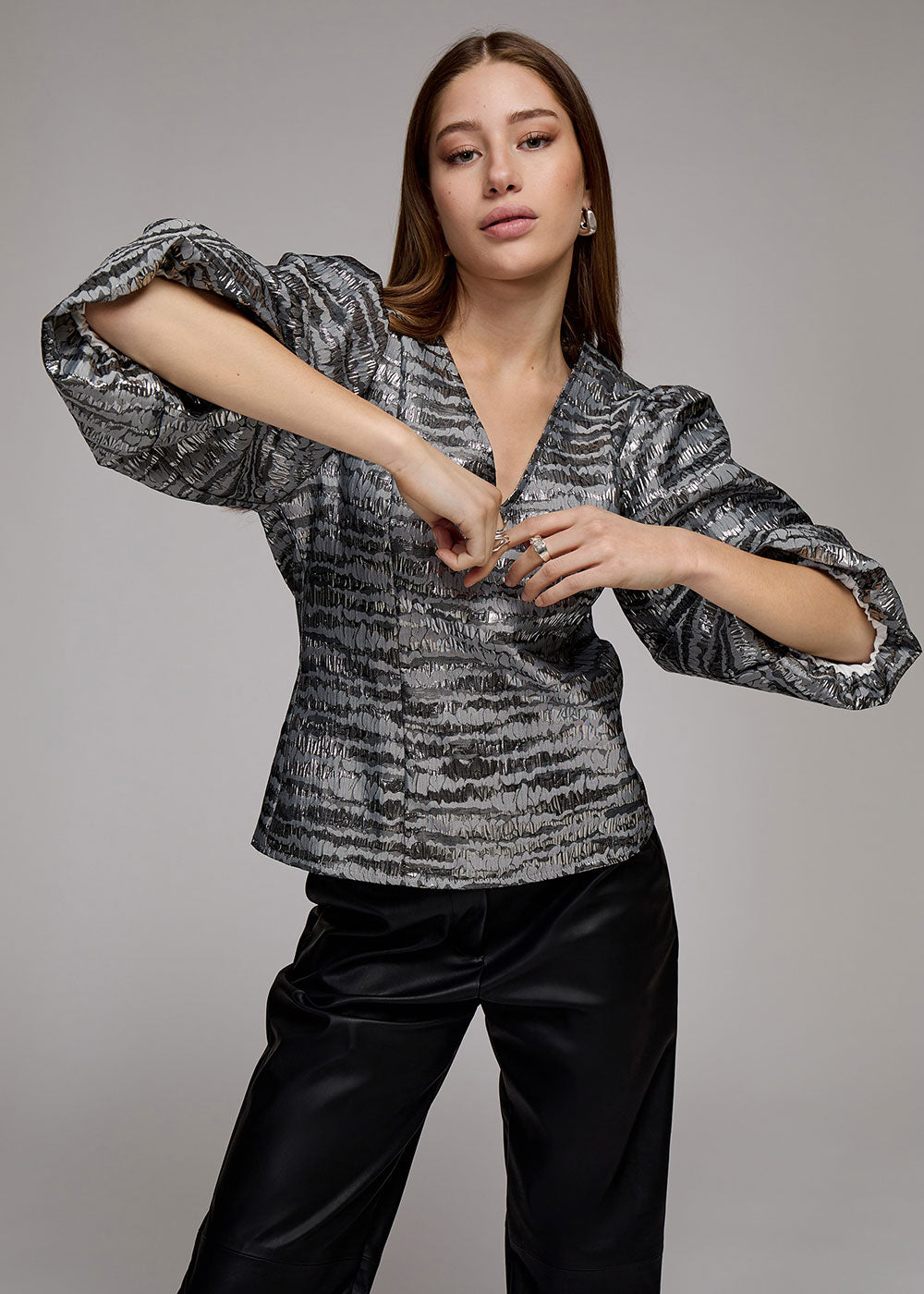 Melbi V-Neck Blouse - Domino Style