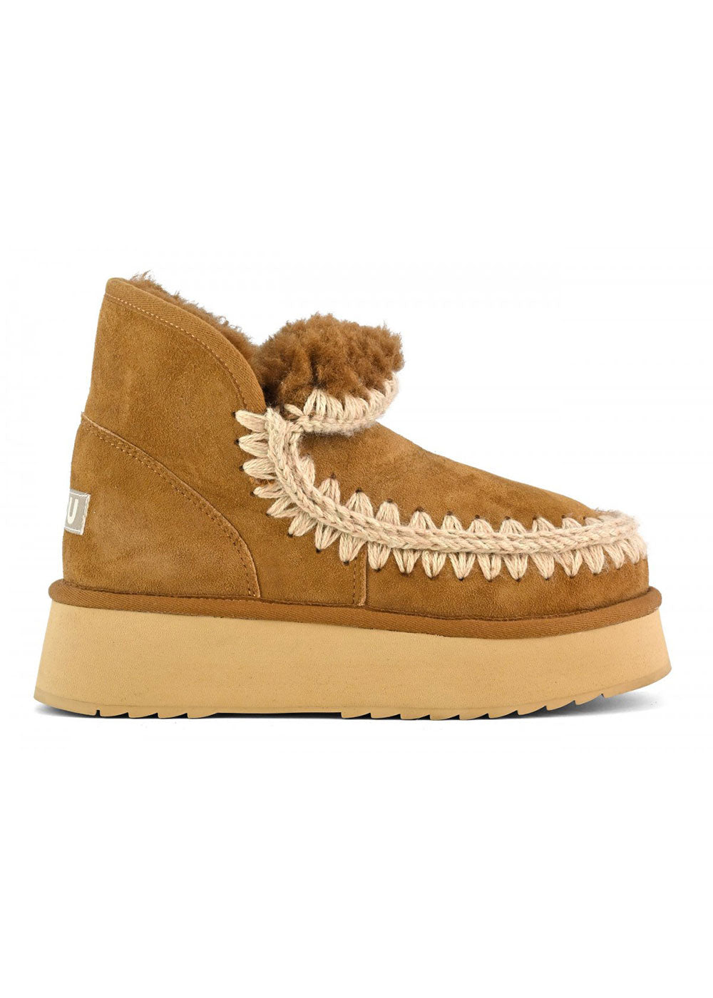 Mini Eskimo Platform Boots - Cognac - Domino Style