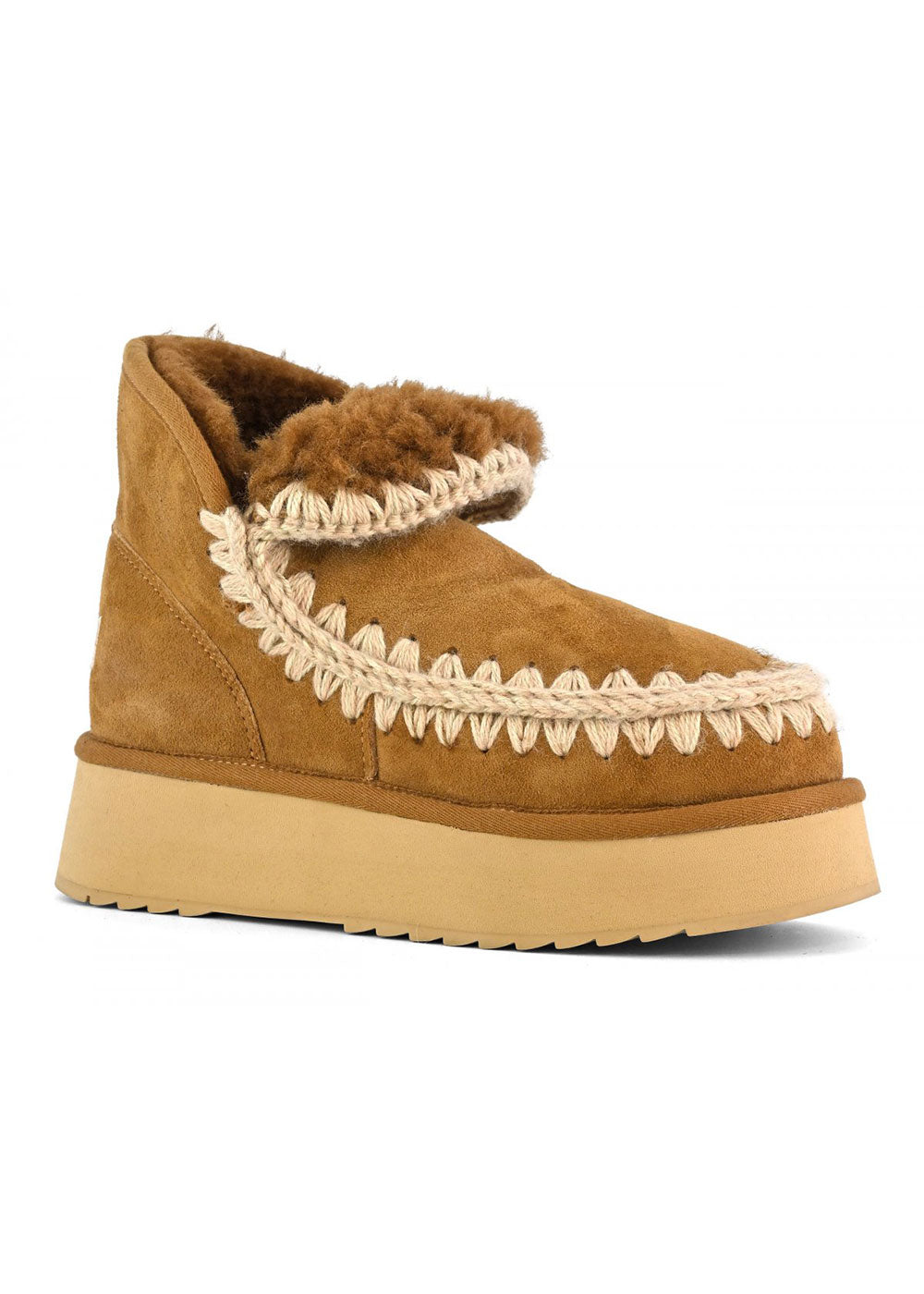 Mini Eskimo Platform Boots - Cognac - Domino Style