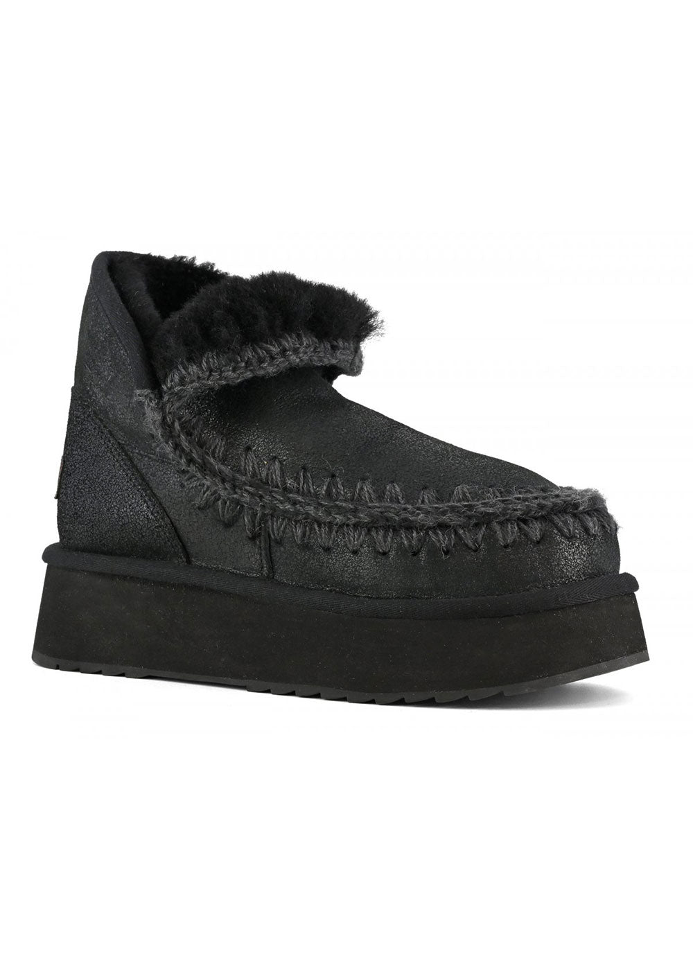 Mini Eskimo Platform Boots - Black - Domino Style