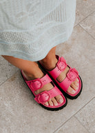 Galia Leather Sandals - Fuchsia - Domino Style