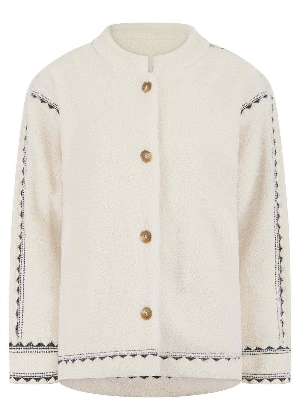 Poppy Borg Jacket - Cream - Domino Style