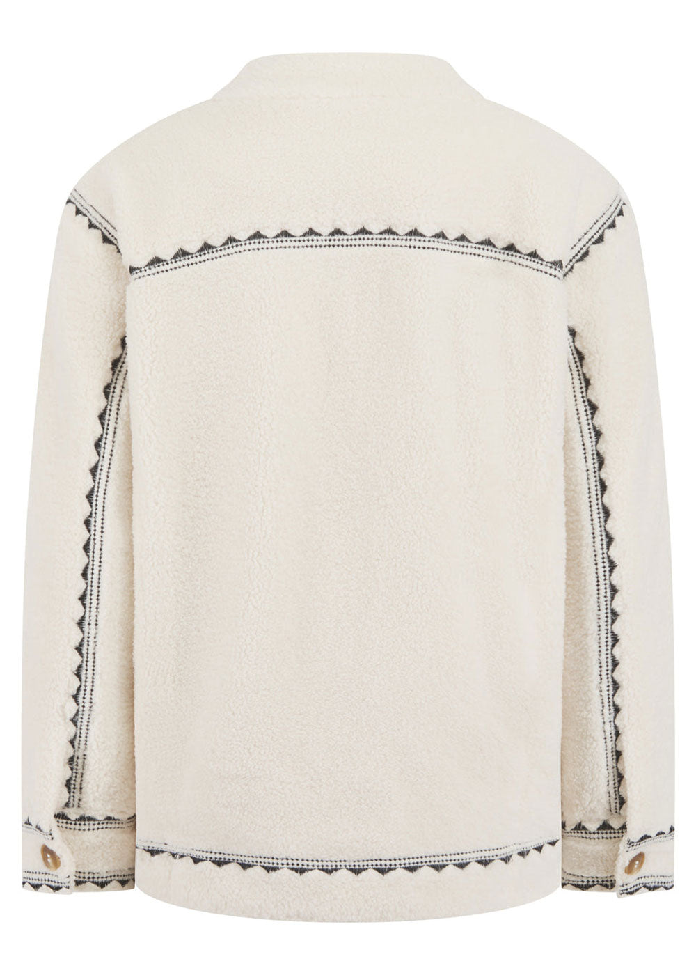 Poppy Borg Jacket - Cream - Domino Style