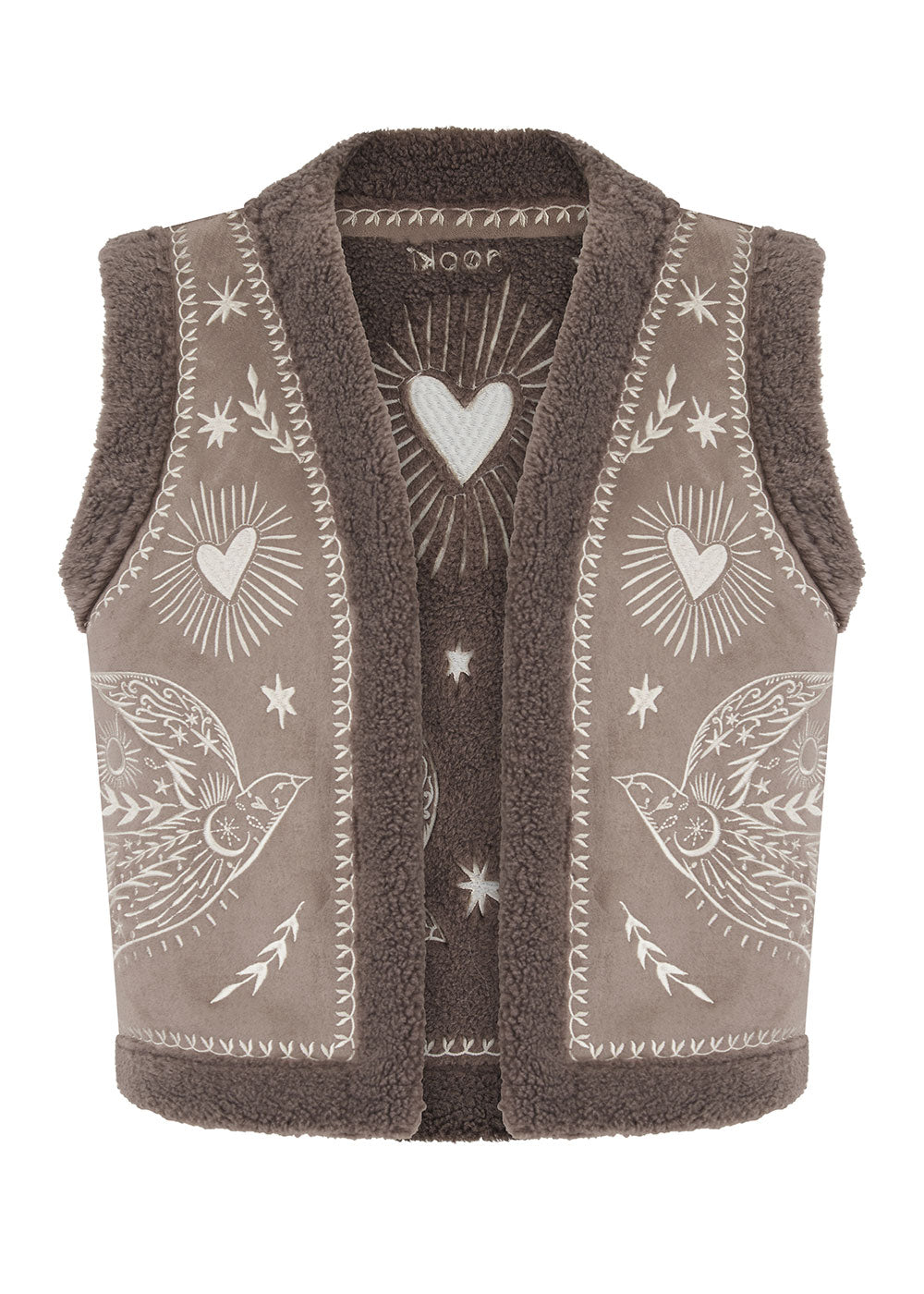 Free Bird Gilet - Mink - Domino Style