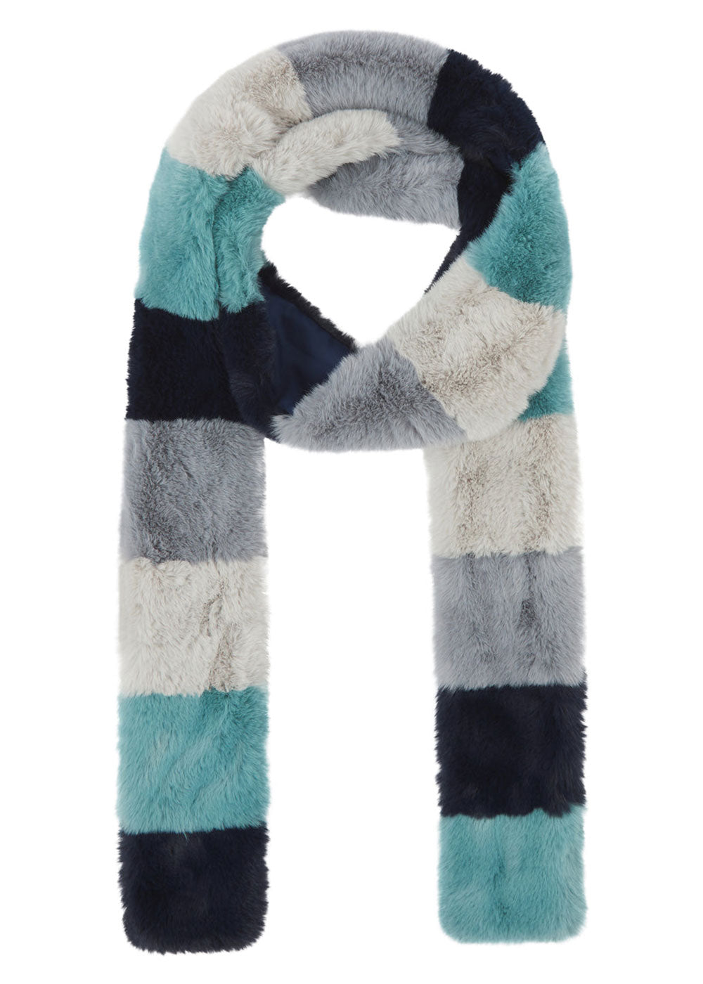 Delta Faux Fur Scarf - Blue - Domino Style